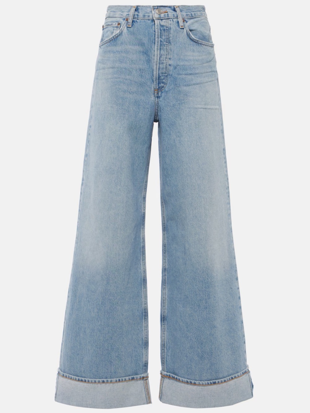 Agolde Dame Light Wash Tie-Dye Wide Leg Jeans